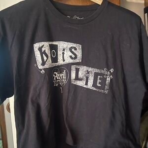 Avril Lavigne 'Bois Lie' Black Graphic Tee